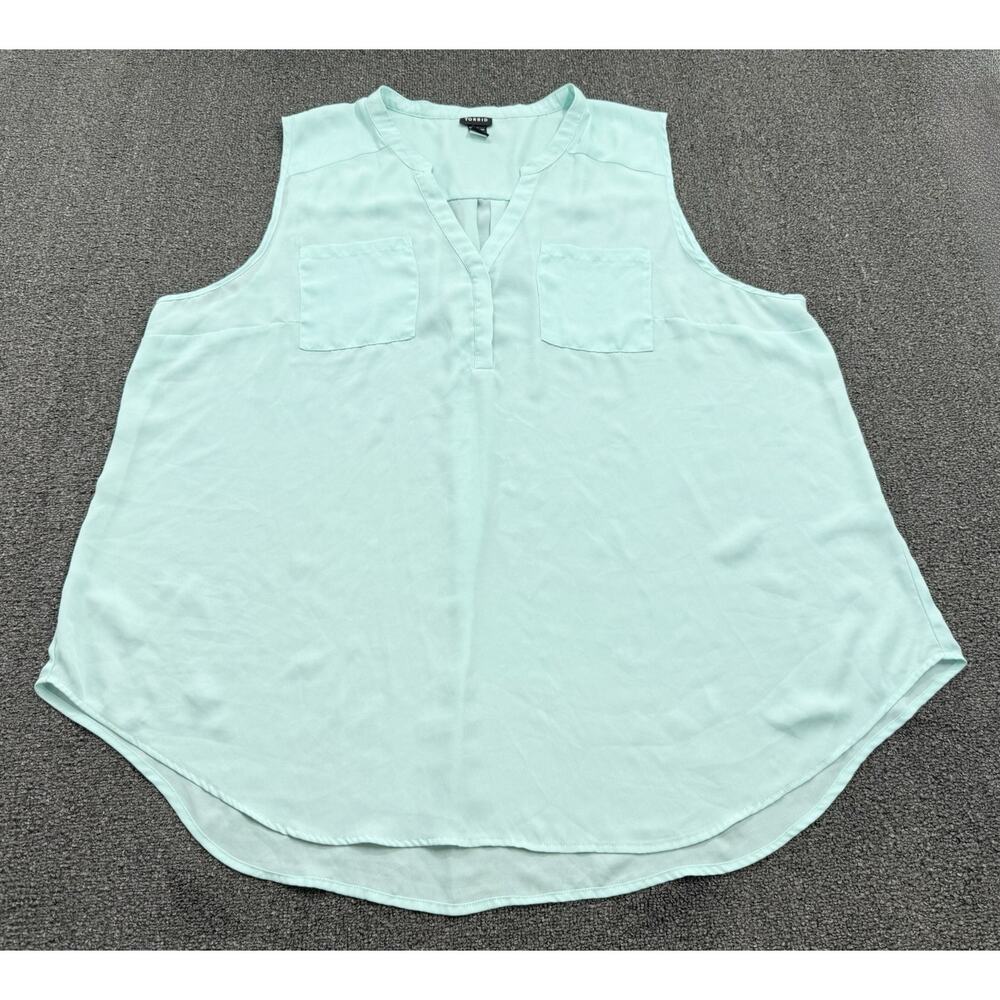 Torrid Women's Baby Blue Harper Georgette Sleeveless Blouse Top Plus Size 4X